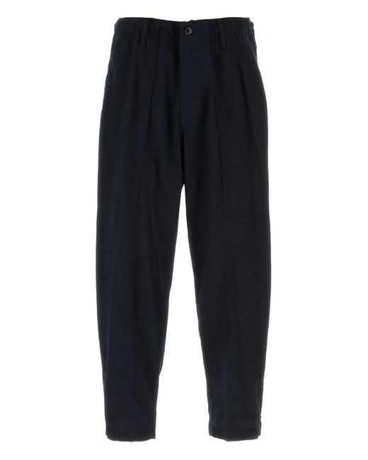 Yohji Yamamoto Blue Patch-Pocket Jeans for men