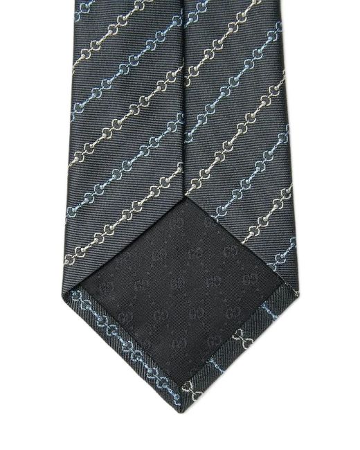 Gucci Blue Chain-Link Pattern Tie for men