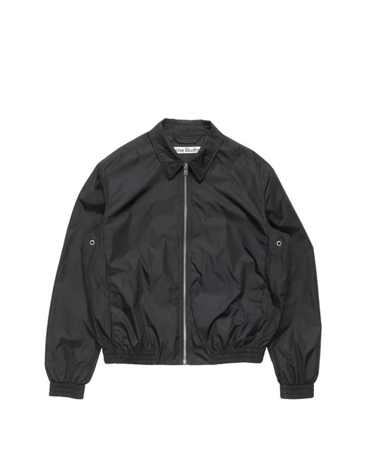 Acne Black Logo-Print Zip-Up Jacket for men