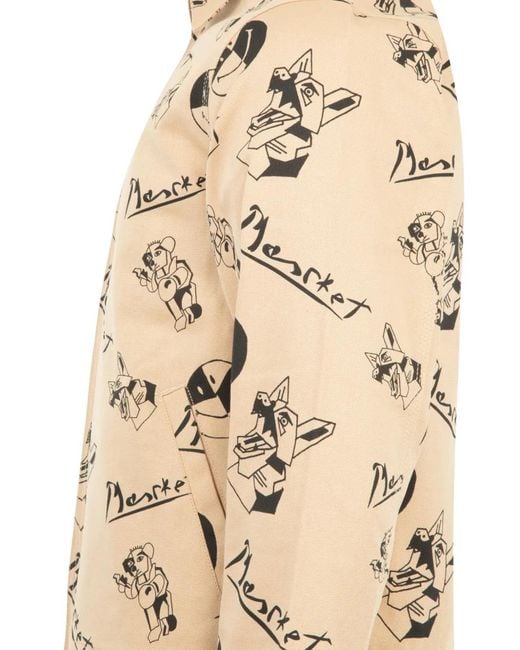 Market Natural Smiley Cubism Patterned Jacket for men