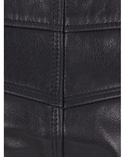 Isabel Marant Gray Lace-Up Leather Straight Trousers