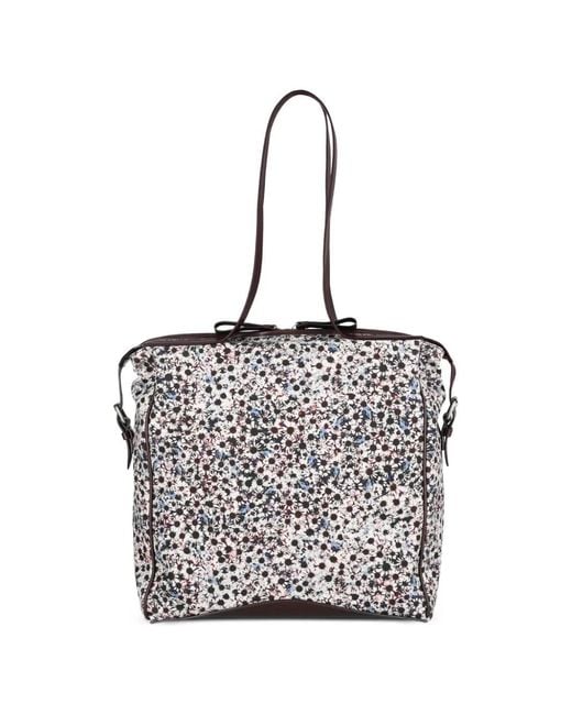 Dries Van Noten White Printed Canvas Tote Bag for men