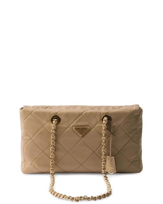 Prada キルティング クラッチバッグ Natural