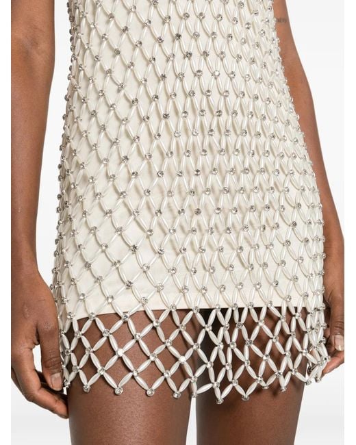 Maje White Short Beaded Dress With Lining