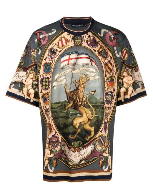 Camiseta con estampado de león Dolce & Gabbana de hombre de color Gray
