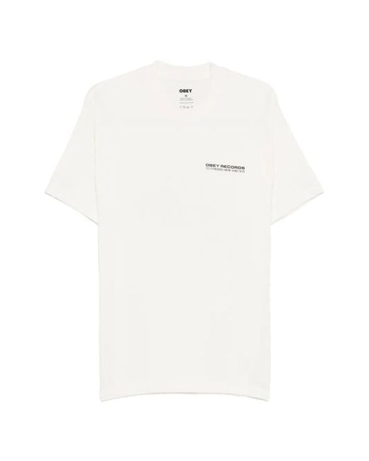 Obey White To New Friends And Old T-Shirt for men