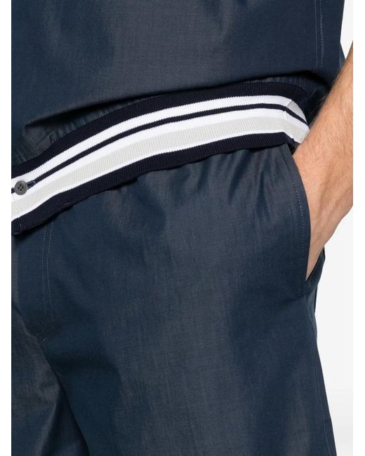 Panicale Blue Striped-Detail Drawstring Shorts for men