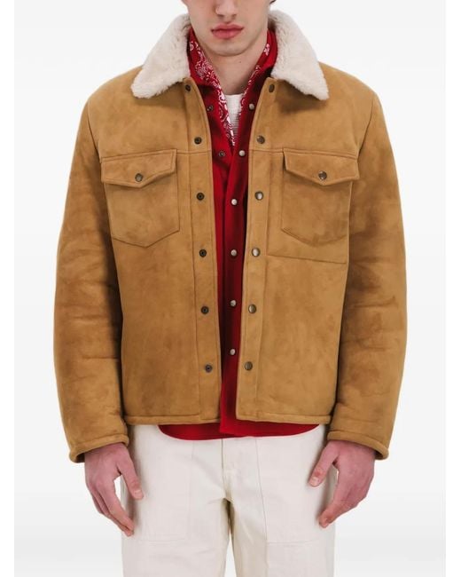 Fortela Natural Quarter Patch-Pocket Shearling Jacket for men