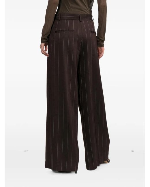 Helmut Lang White Pantalon Ample À Fines Rayures
