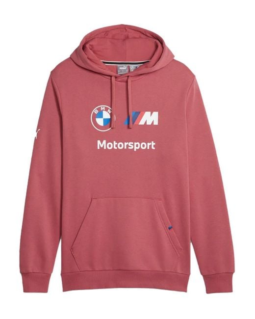 PUMA Pink X Bmw Motorsport Logo-Print Hoodie for men