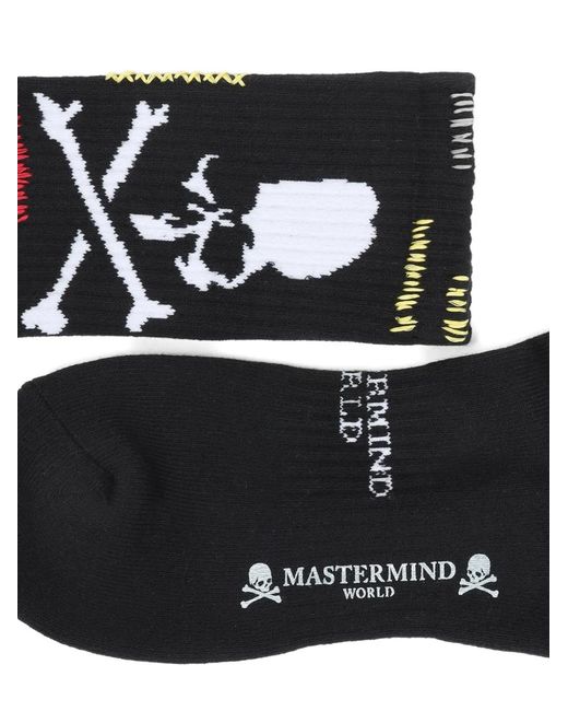 MASTERMIND WORLD Black Skull Graphic Socks for men