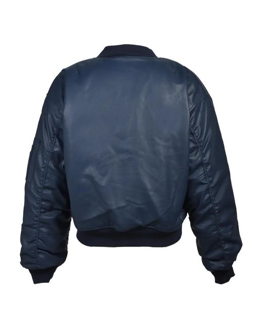 BREATH Blue Zip-Up Bomber Jacket for men