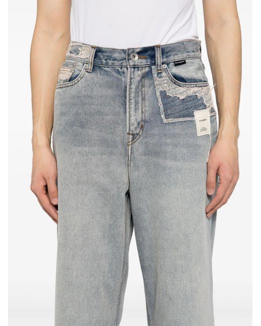 FIVE CM Gray Patchwork Jeans for men