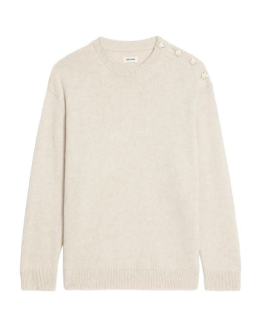 Zadig & Voltaire White Swyna Lc Bijoux Star-Embellished Sweater