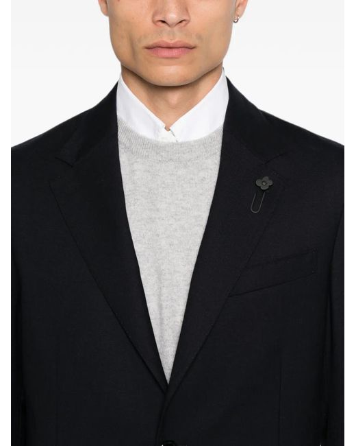 Lardini Black Notched-Lapel Single-Breasted Suit for men