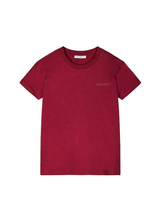 Patrizia Pepe Red Logo-Print Short-Sleeve T-Shirt