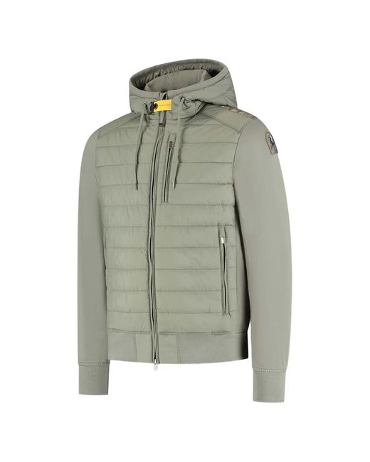 Parajumpers Green Logo-Patch Padded Jacket for men