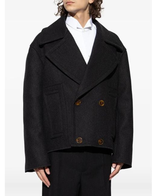 Lanvin Black Double-Breasted Button Jacket for men