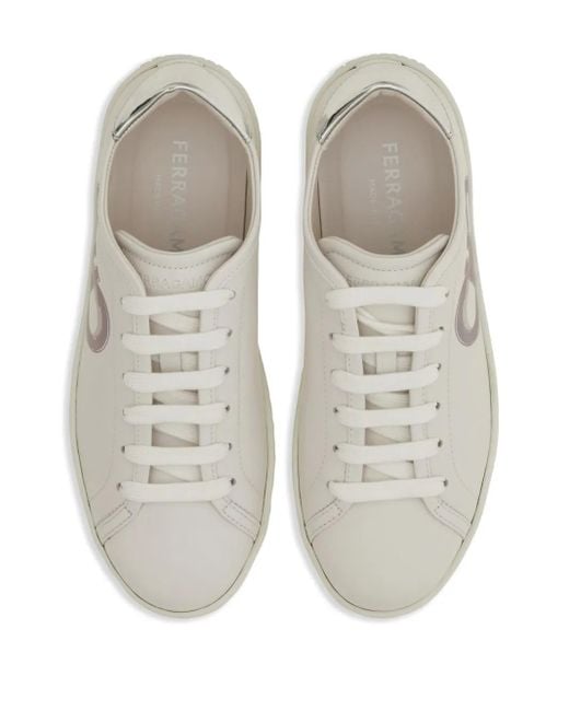 Ferragamo White Brandy Leather Sneaker
