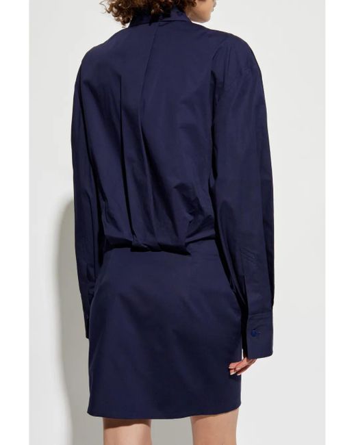 The Attico Blue Button-Up Mini Dress