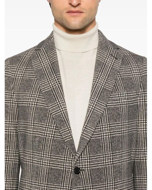 Circolo 1901 Gray Price Of Wales-Check Blazer for men