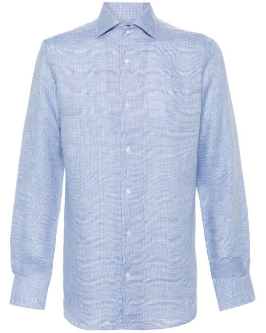 Chemise à motif pied-de-poule Boggi pour homme en coloris Blue