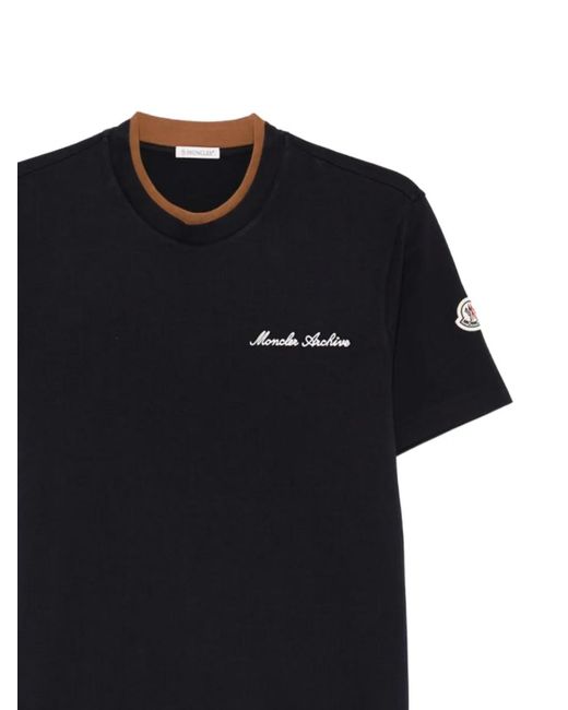 Moncler Black Cotton T-Shirt for men