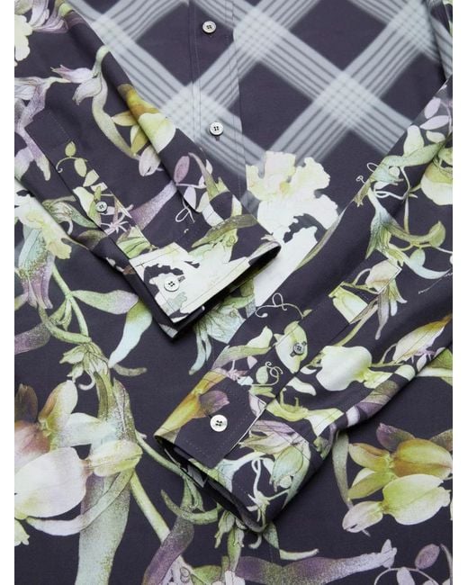 Acne Blue Floral-Print Shirt for men