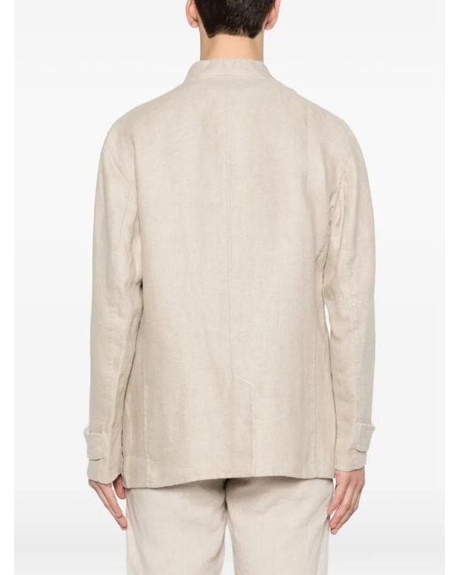 Eleventy White Reversible Button-Up Jacket for men