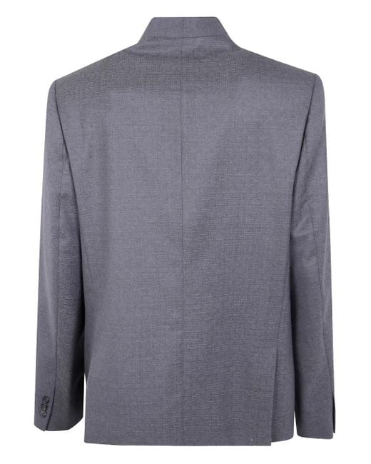 KENZO Blue Double-Breasted Wool Jacket for men