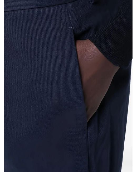 Santaniello Blue Pleat-Detail Trousers for men