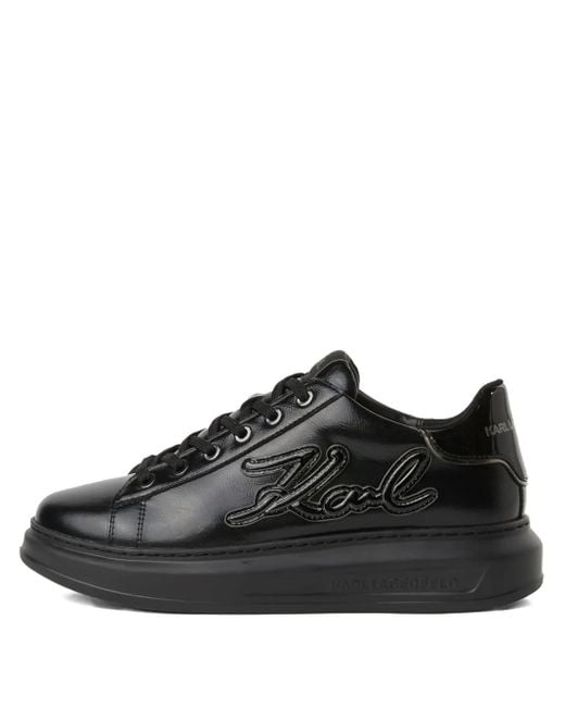 Karl Lagerfeld Black Embossed Logo Sneakers