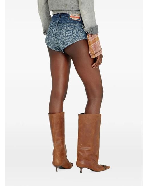 DIESEL Blue Trompe-L'Oeil Bouclé Shorts