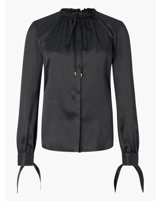 Roberto Cavalli Black Snake-Print Blouse