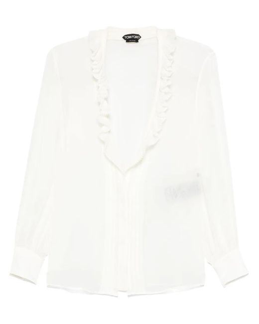 Tom Ford White Silk Georgette Shirt