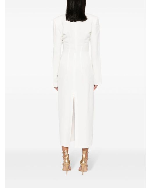 ROWEN ROSE White Sun-appliqué Cady Maxi Dress