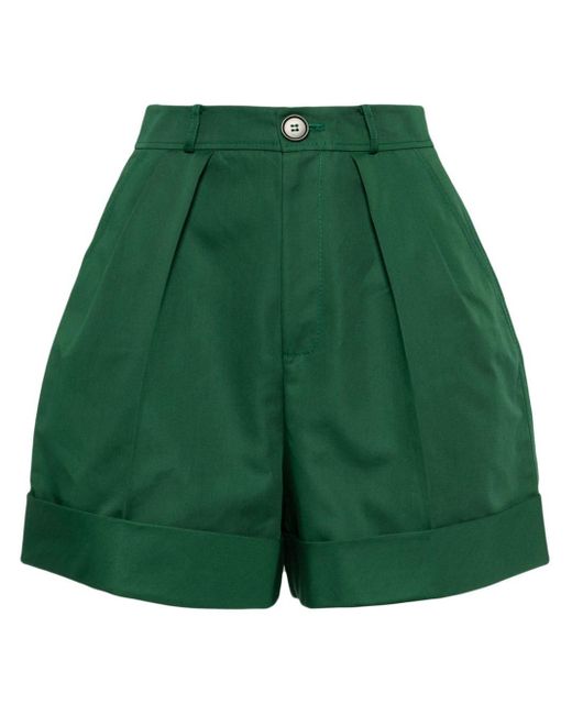 Dice Kayek Green Weite High-Waist-Shorts