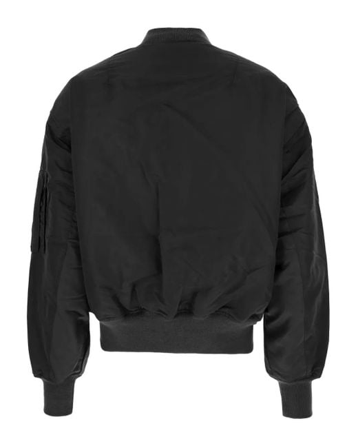 Entire studios Black Padded Bomber Jacket for men