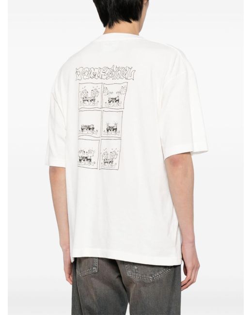 DOMREBEL White Choke Graphic-print Cotton T-shirt for men