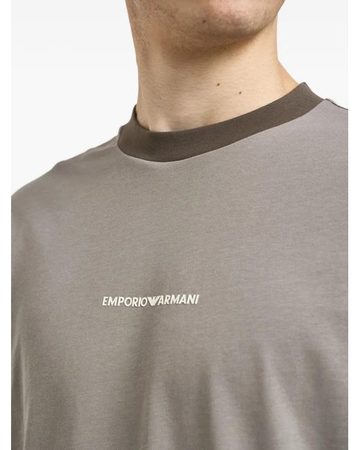 Emporio Armani Gray Crew-Neck T-Shirt for men