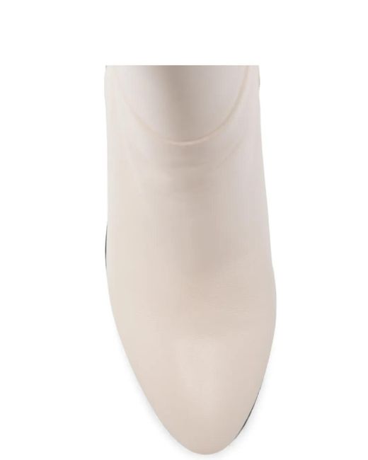 Stuart Weitzman White Madison Leather Boots