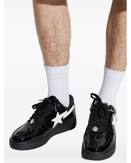 A Bathing Ape Black #1 M2 Leather Sneakers for men