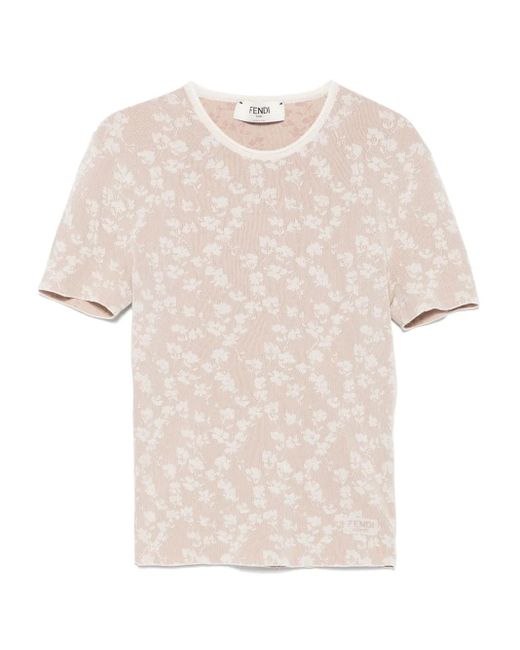 Fendi Bloom ジャカード Tシャツ Natural