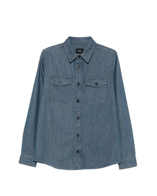 A.P.C. Blue Denim Shirt for men