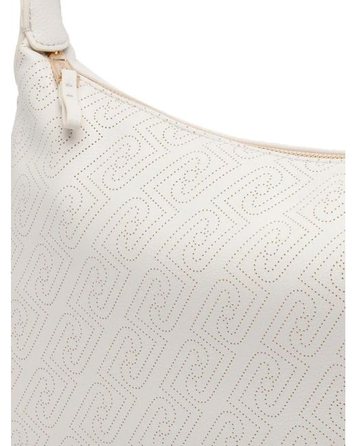 Liu Jo White Logo-Pattern Shoulder Bag