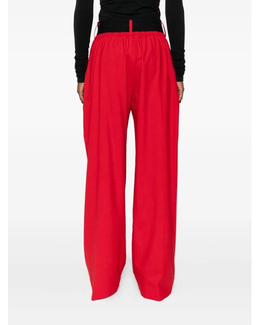 ALAINPAUL Red Pleated-Front Trousers