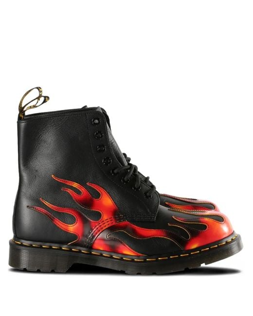 Dr. Martens Black 1460 Pascal Flame Boots