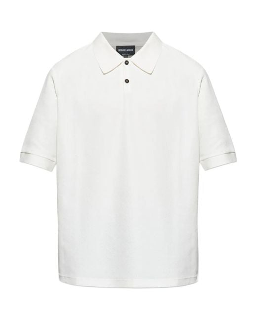 Giorgio Armani Poloshirt mit kurzen Ärmeln in White für Herren
