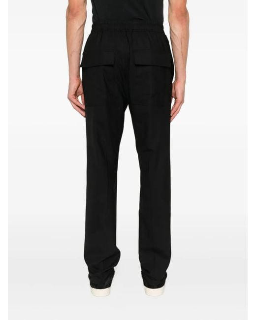 Rick Owens Black Relaxed-Fit Trousers With Elastic Waistband for men