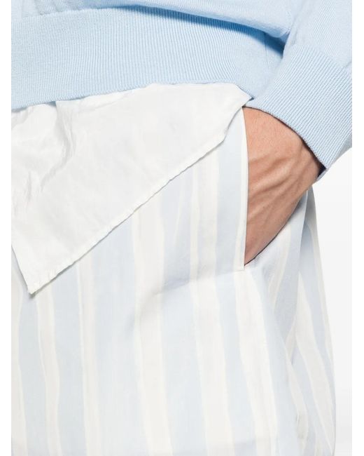 Jacquemus White Striped Shorts for men
